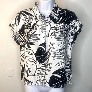 NEW…White/Black woven button down shirt size S (small) from Forever21